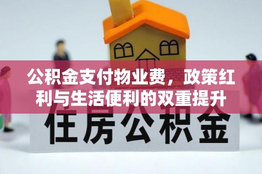 民雄公积金支付物业费，政策红利与生活便利的双重提升